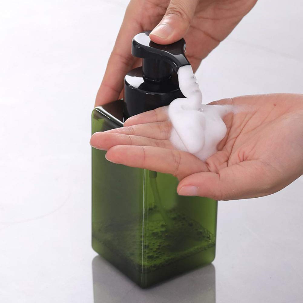 Uujoly Foaming Soap Dispenser, 250Ml (8.5Oz) Refillable Pump Bottle For Liquid Soap, Shampoo, Body Wash (2 Pcs) (Small Green)