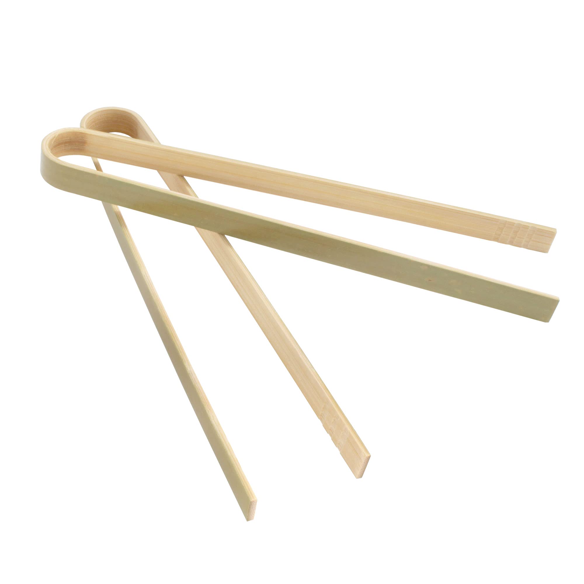 Bamboomn 6.3'' Mini Bamboo Disposable Tongs - Toast Tongs - 100 Pieces
