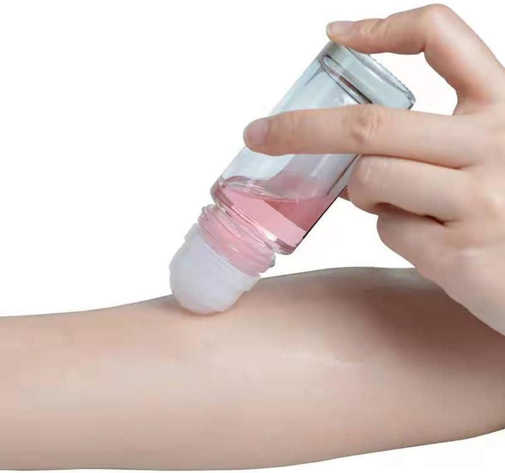 2 Pcs Black Clear Empty Glass Essential Oil Roller Bottles Vials Containers Refillable Roll-On Bottles With Funnel 30Ml Refillab