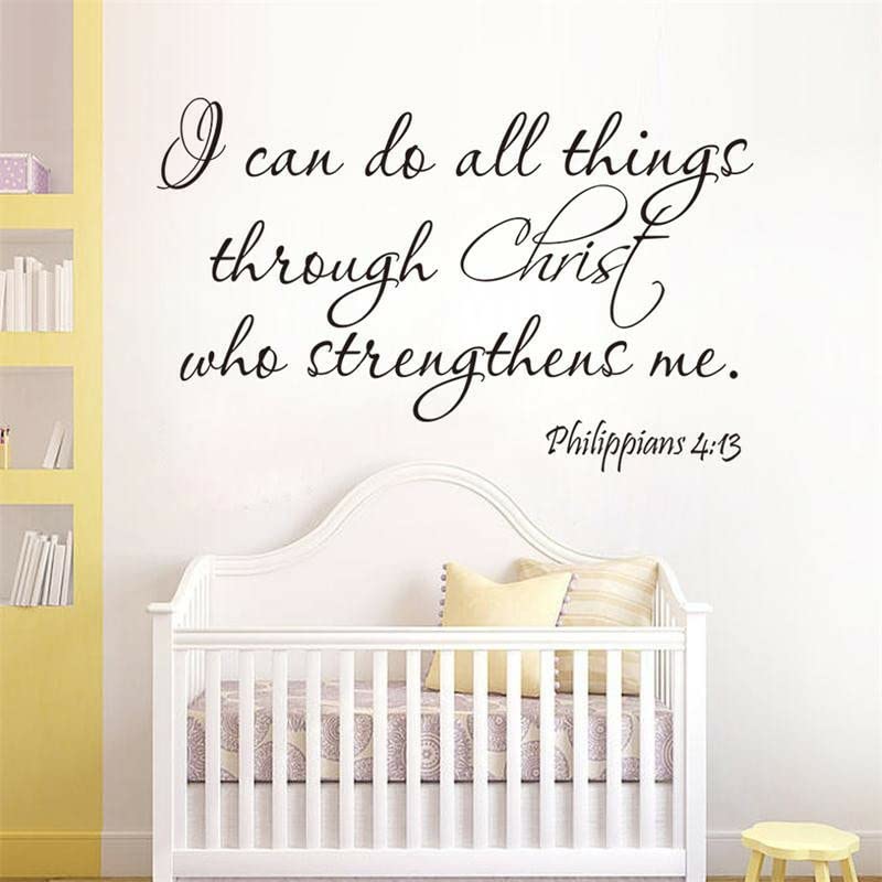 Gadgets Wrap I Can Do All Thing Christ Bible Quote Home Decal Wall Sticker Wall Decal Mural Vinyl Sticker (34cm x 57cm)