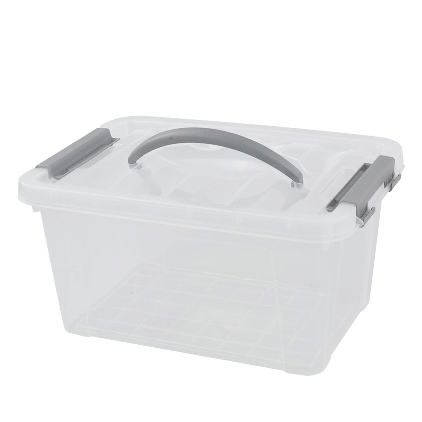 Qskely 6-Pack 6 L Plastic Storage Containers Latch Storage Box With Lids