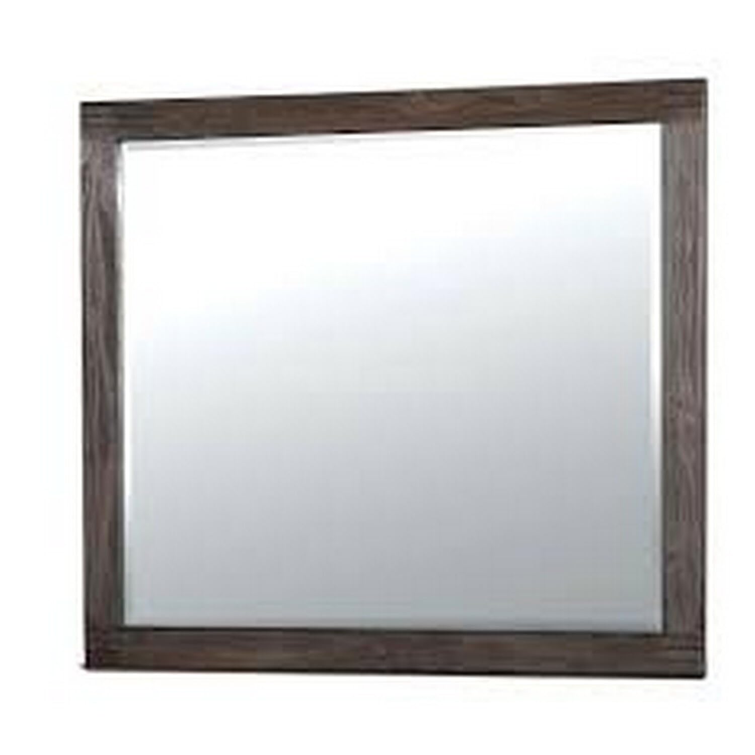 Benzara Beveled, Brown Rexburg Transitional Style Mirror, Dark Gray