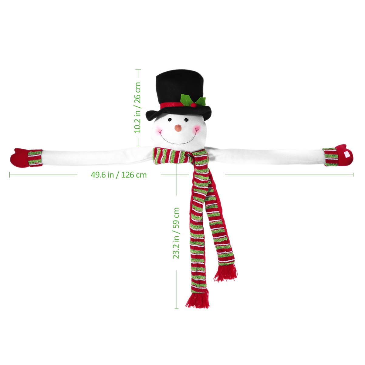 STOBOK 1Pc Snowman Christmas Tree Hugger, Christmas Tree Topper Snowman Hugger with Top Hat Shawl and Poseable Arms for Xmas Hol