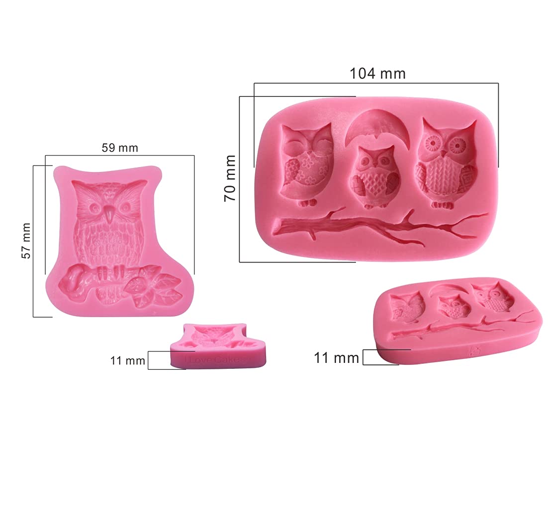 Cestony Owl And Moon Silicone Molds For Diy Cake Fondant Biscuit Cookies Soap Sugar Pudding Chocolate Hard Candies Dessert Candl