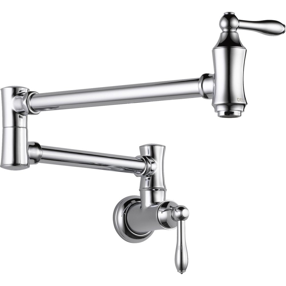 Delta Faucet Traditional Chrome Pot Filler Faucet, Delta Pot Filler, Farmhouse Pot Filler Faucet Wall Mount, Potfiller, Brass Co