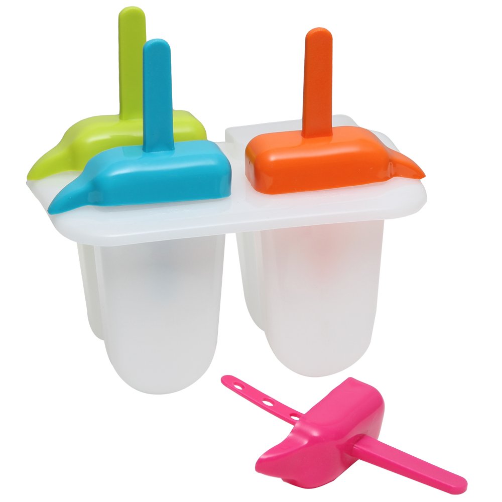Time For Treats Frost Bites 4-Mold Ice Pop Maker, Small, Multicolored