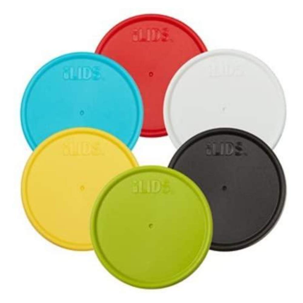 Ilids Mason Jar Storage Lid, Wide Mouth, Classic Colors, Pack Of 6