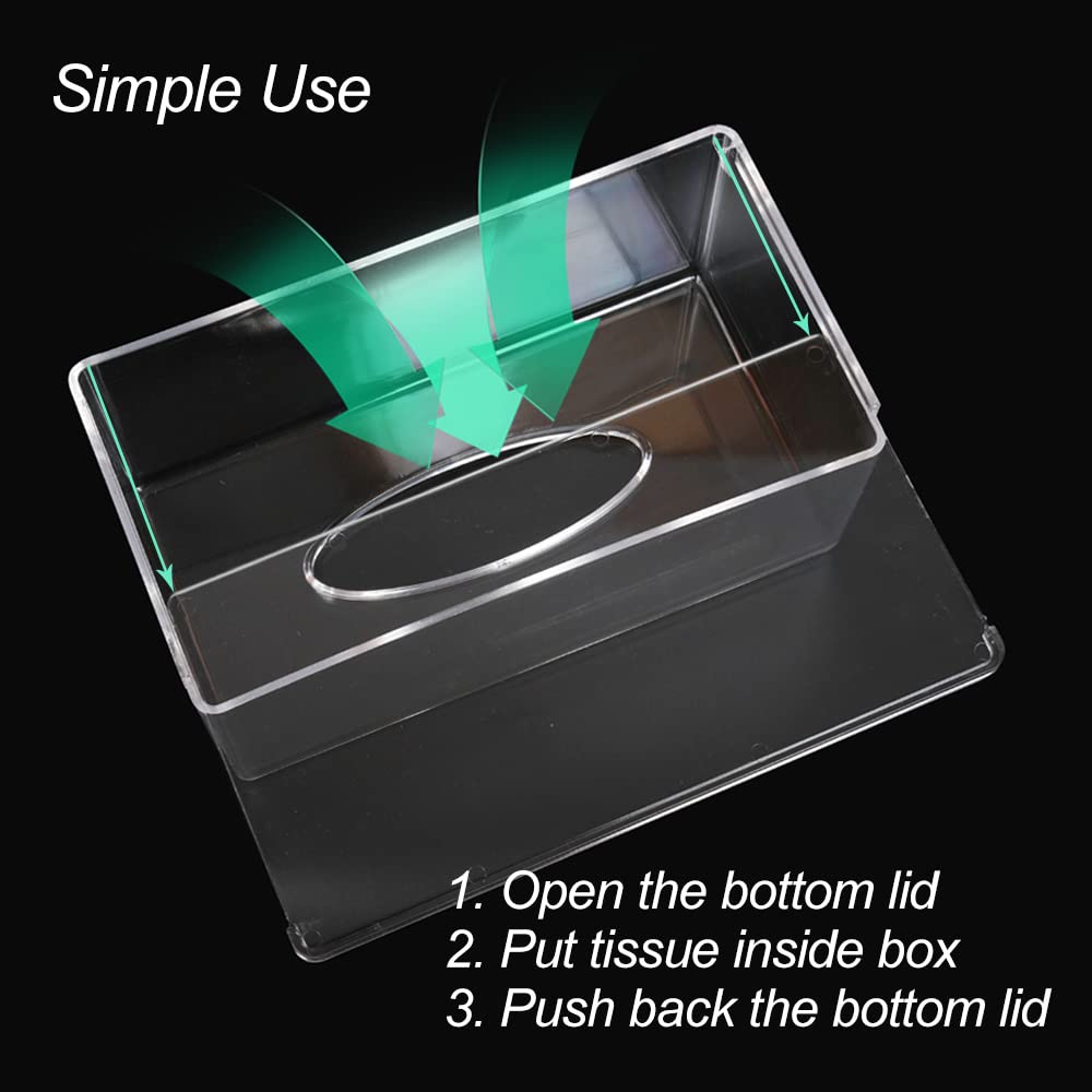 Rectangular Clear Acrylic Tissue Box, Big Box Covers Square, Bathroom Facial Napkin Box Holders, Table Clear Dryer Sheet Dispens