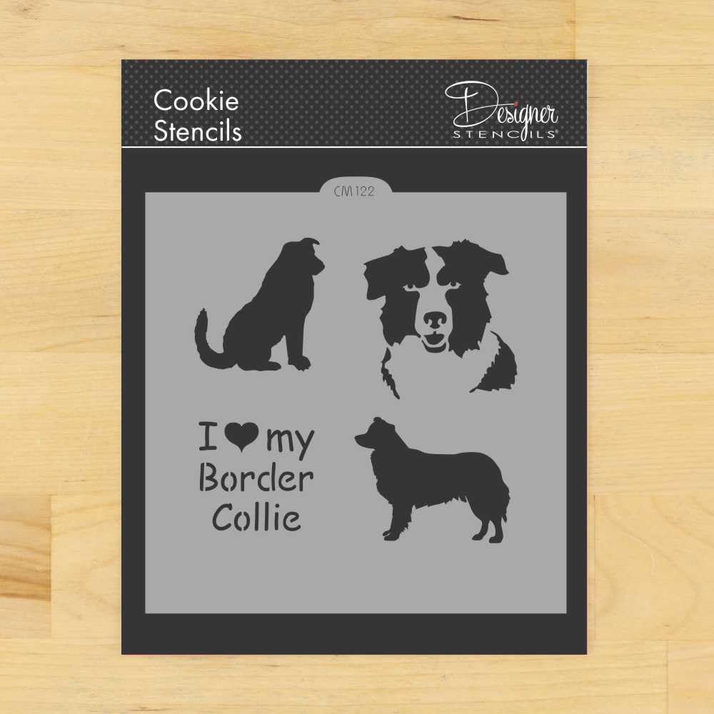 I Love My Border Collie Cookie And Craft Stencil Cm122 By Designer Stencils