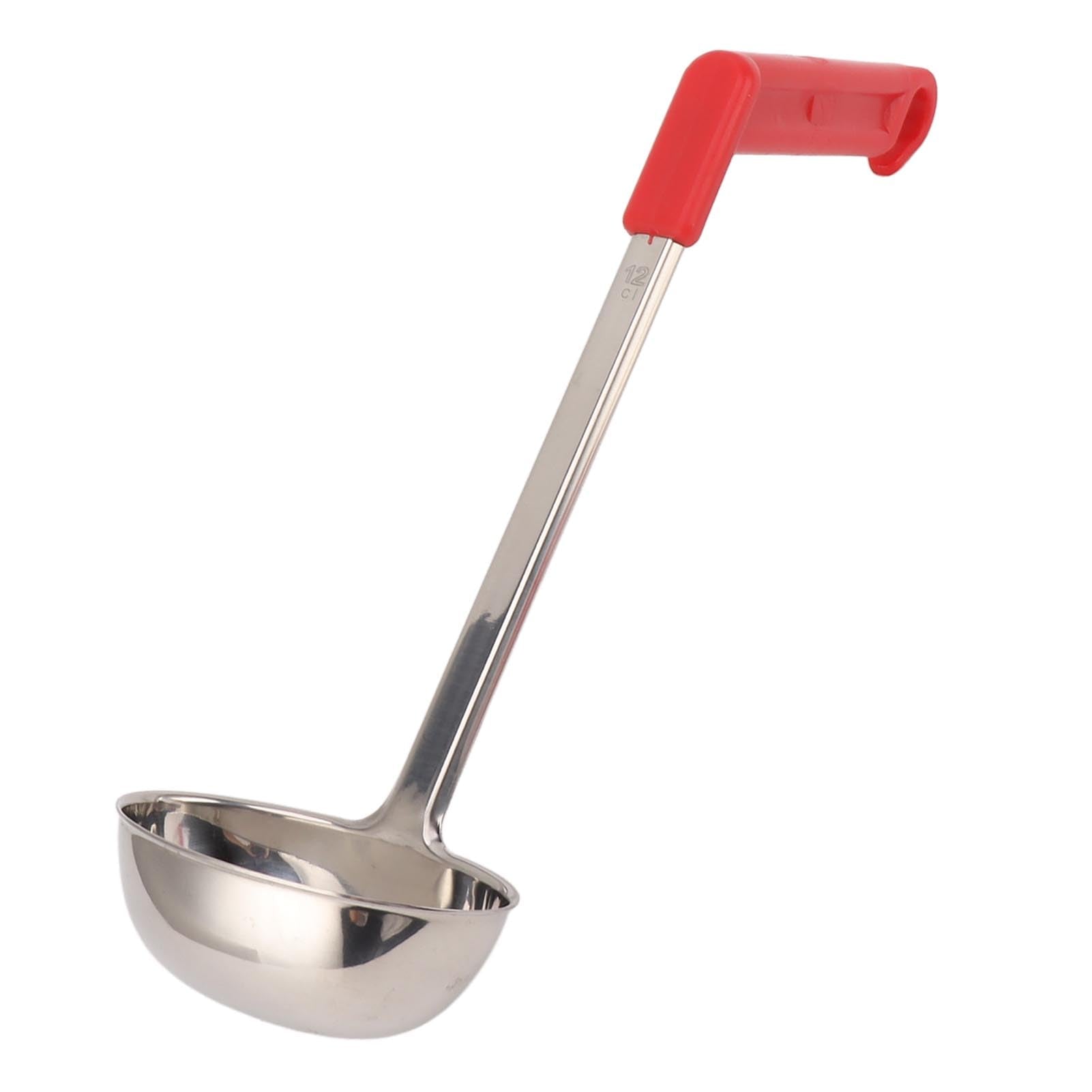 LEEZAD Soup Ladle, Stainless Steel Anti Scald Multifunctional Practical Soup Spoon With Curved Handle For Cooking Soup, Chili, S