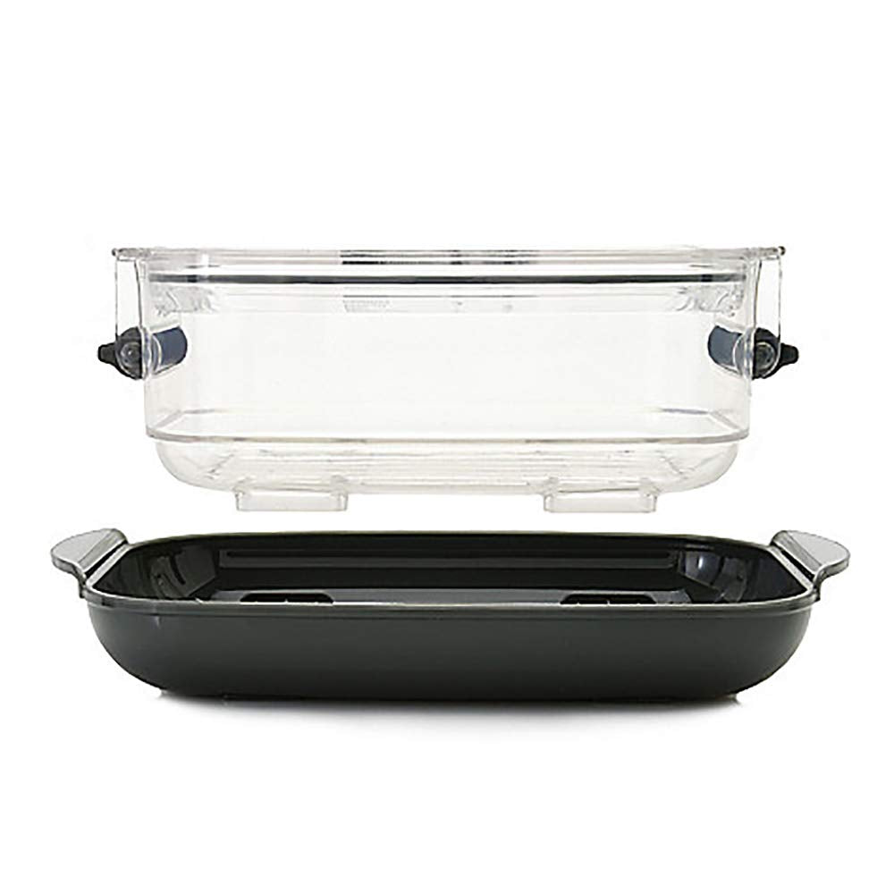 Progressive International Prepworks Prokeeper Clear Food Storage Container 3 Piece Set With Sealed Tight Lids And Drip Case Base