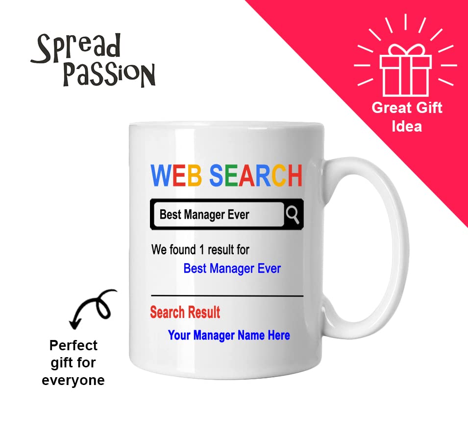 Spreadpassion Personalized Mug, Best Manager Ever, Gift For Manager, Birthday Christmas Basket Gift Idea, Custom Manager Mug