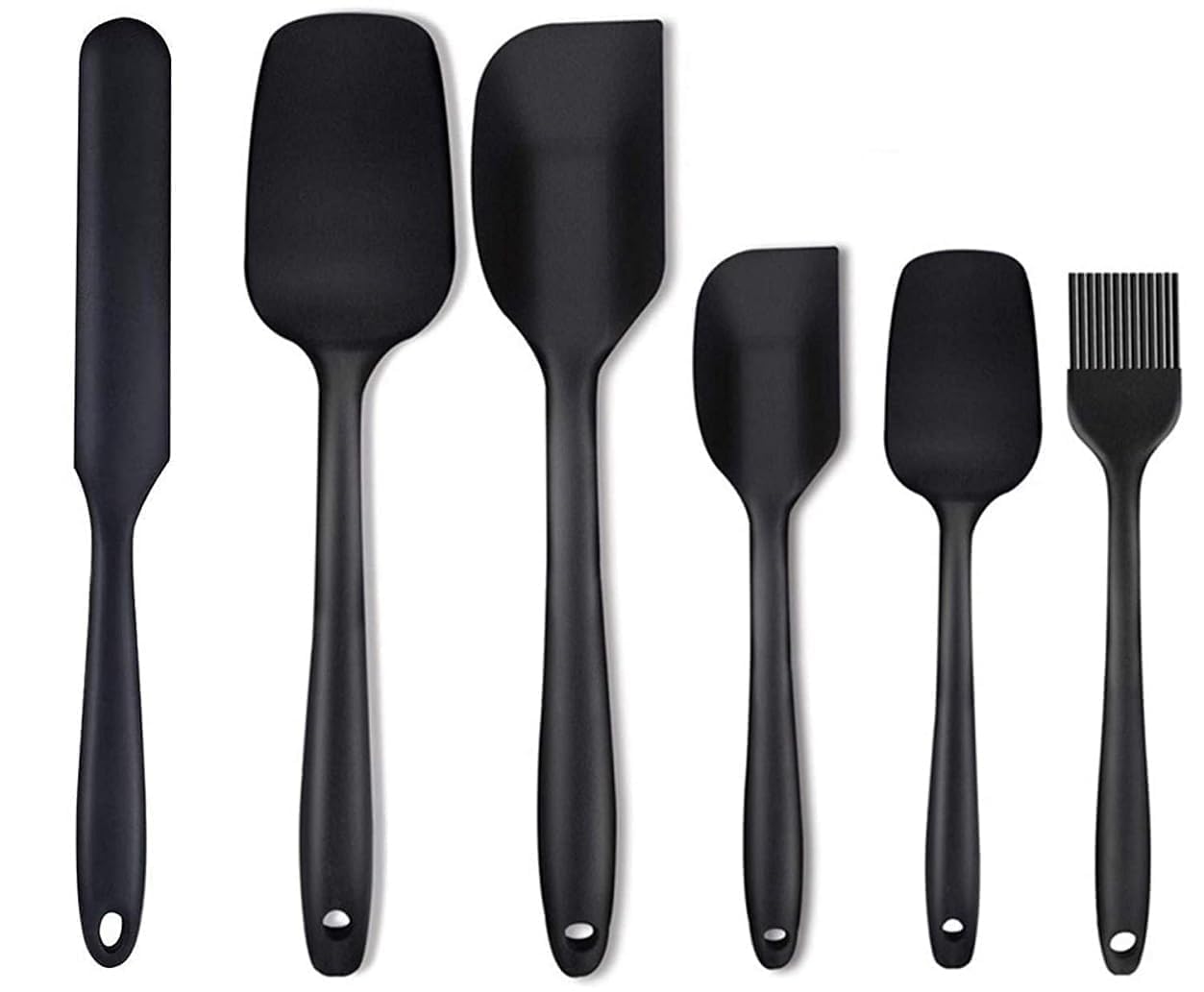Buyhub 6Piece Silicone Spatula Set  Heat Resistant Kitchen Utensils, NonStick Safe Cooking & Baking Tools, Silicone Spatulas 