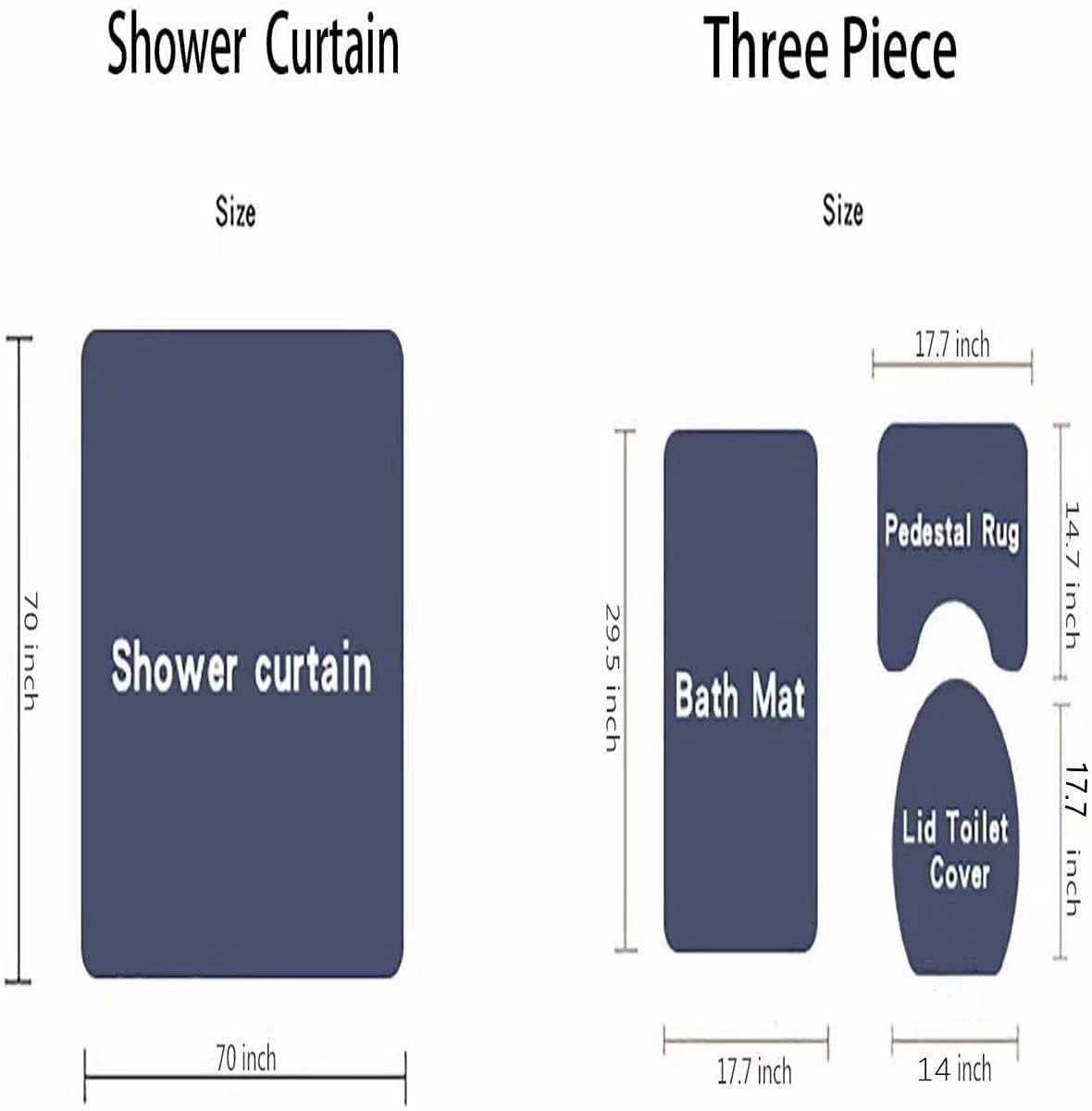 Yddsky 4 Pcs Red Geometric Shower Curtain Sets Non-Slip Rugs Bath Mat, Toilet Cover, U-Shaped Mat, Abstract Geometric Modern Sho