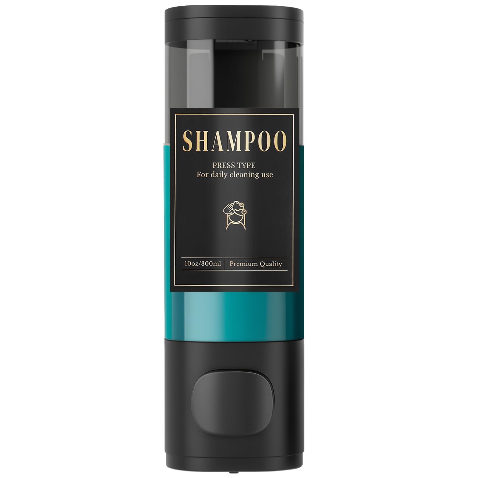 Luxspire Shampoo and Conditioner Dispenser, No Drill Wall Mounted Shower Soap Dispenser 1 Chamber with Waterproof Labels, Easy R