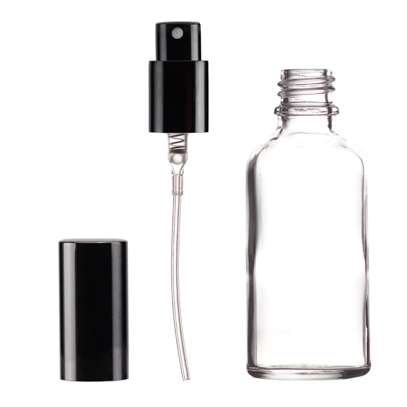 Yizhao Clear Glass Spray Bottles 2Oz, With Small Fine Mist Spray, Metal Cap, Refillable For Essential Oil,Travel,Cleaning,Perfum