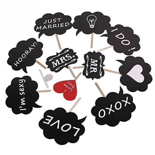 Mr. & Mrs Photo Booth Prop Kits Decorations Photo Booth Props Happy Words on a Stick Party Photography