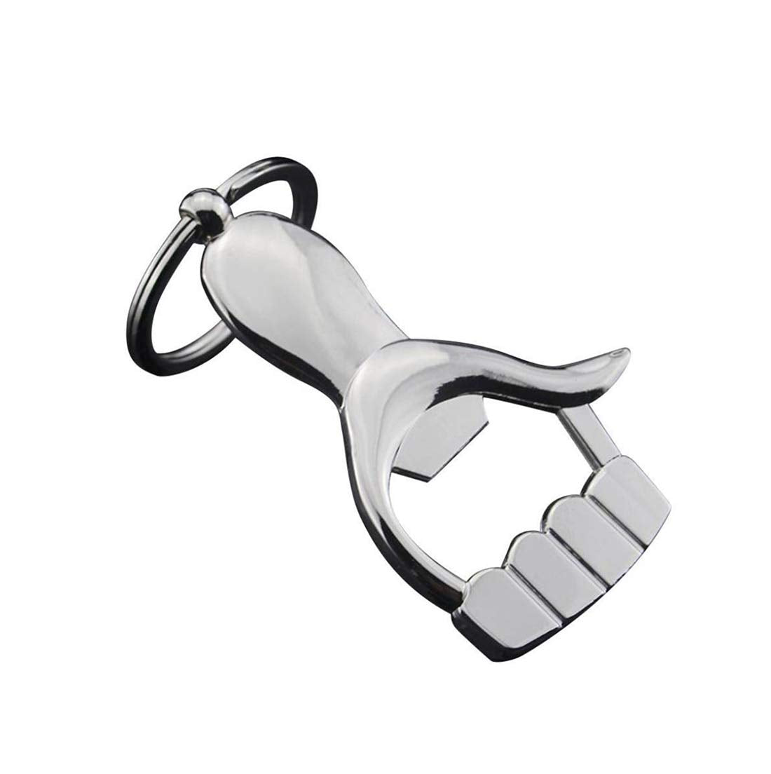 Stealodeal New Multifunctional Metal Key Chain Thumbs Up Hand Bottle Opener Key Ring Silver