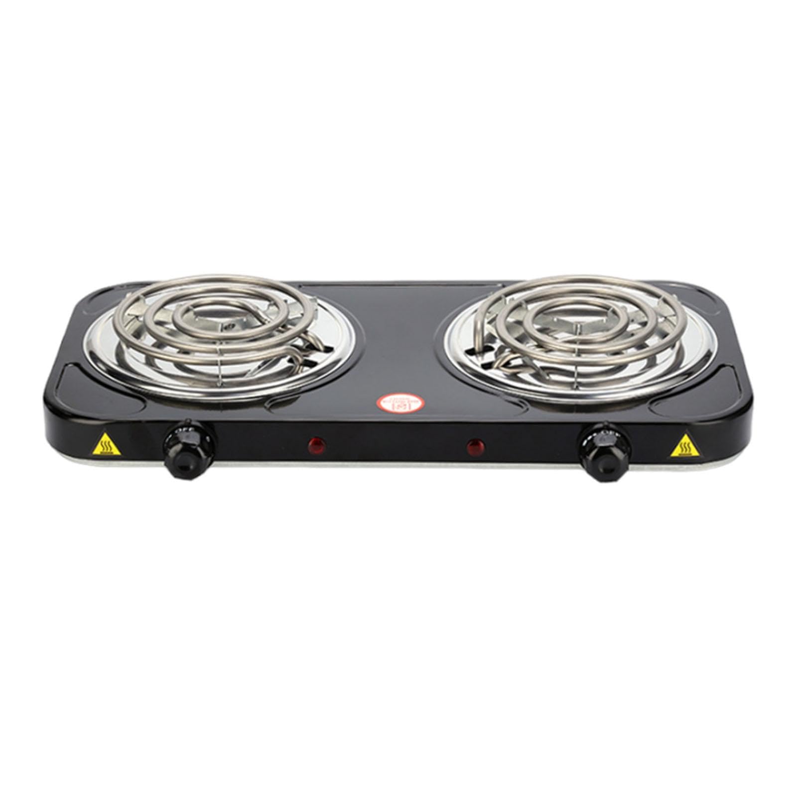 Ujeavette Portable Electric Coil Burner With Indicator Lights Practical Burner Cooktop Double 2000W Black