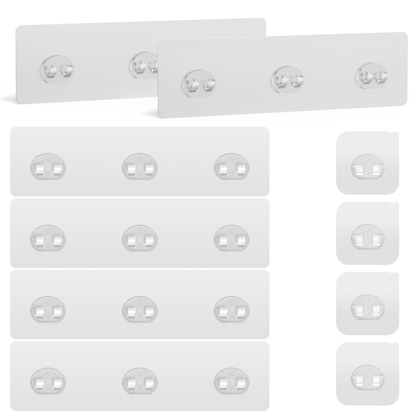 Lsnisni 10 Pack Shower Caddy Adhesive Replacement, Strong Adhesive Hooks For Shower Caddy, Waterproof Shower Adhesive Strips, No