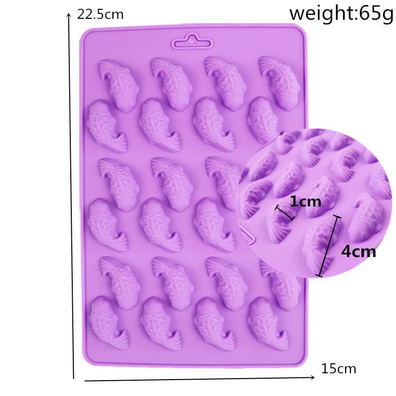 2Pcs 24 Cavity Koi Fish Carp Goldfish Silicone Molds For Diy Fondant Candy Making Chocolate Mold Desserts Ice Cube Trays Gum Cla