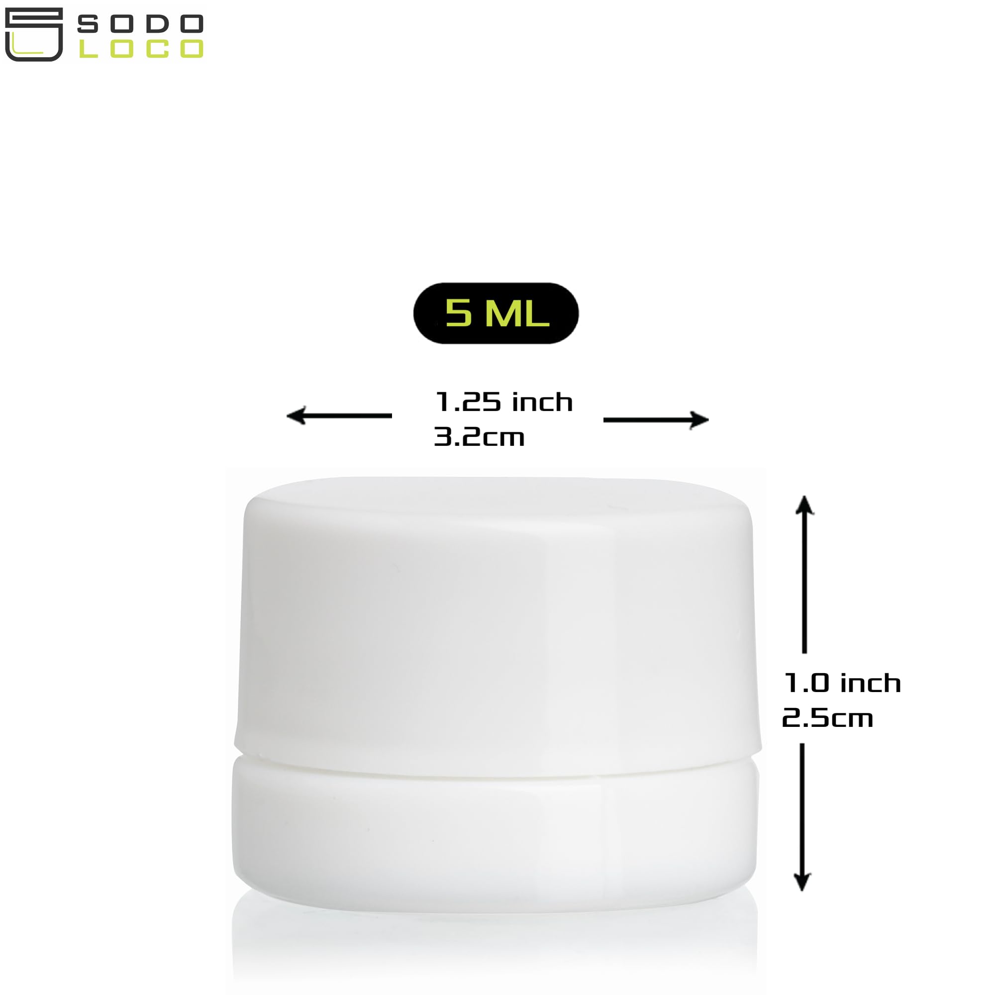 (200 Pack) 5Ml Thick White Glass Jars With White Child Resistant Lids - Uv Resistant - Storage For Oil, Lip Balm, Wax, Cosmetics