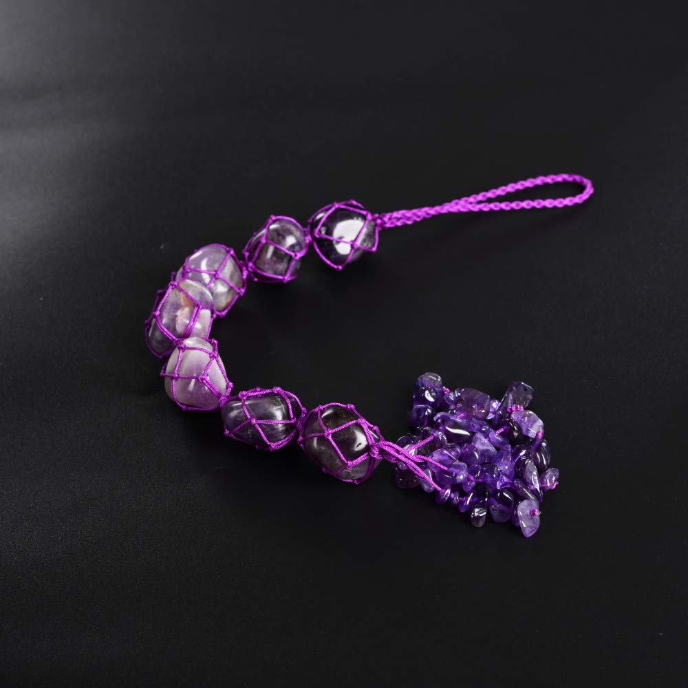 Handmade Natural Amethyst Crystal Window Car Hanging Ornaments 7 Chakra Home Decoration Feng Shui Ornament Yoga Meditation Car D