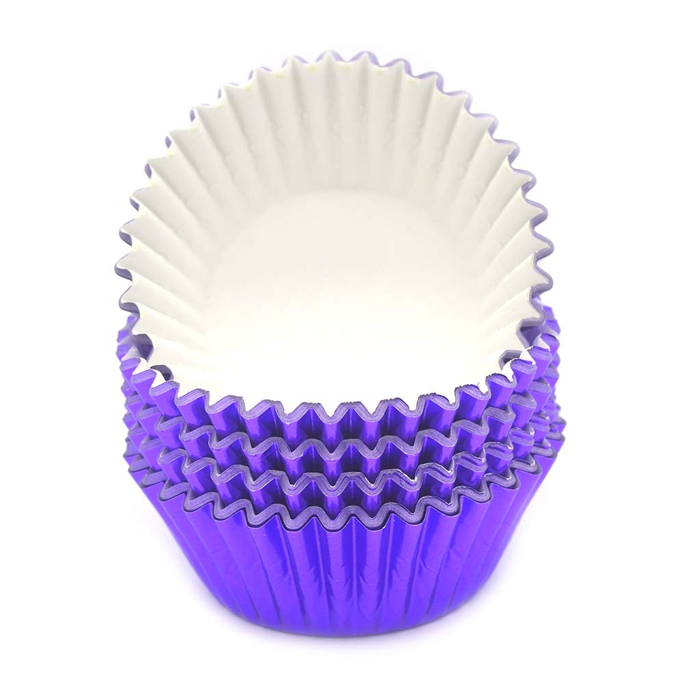 Mombake Standard Purple Foil Cupcake Liners Muffin Baking Cups For Party And More, 100-Count