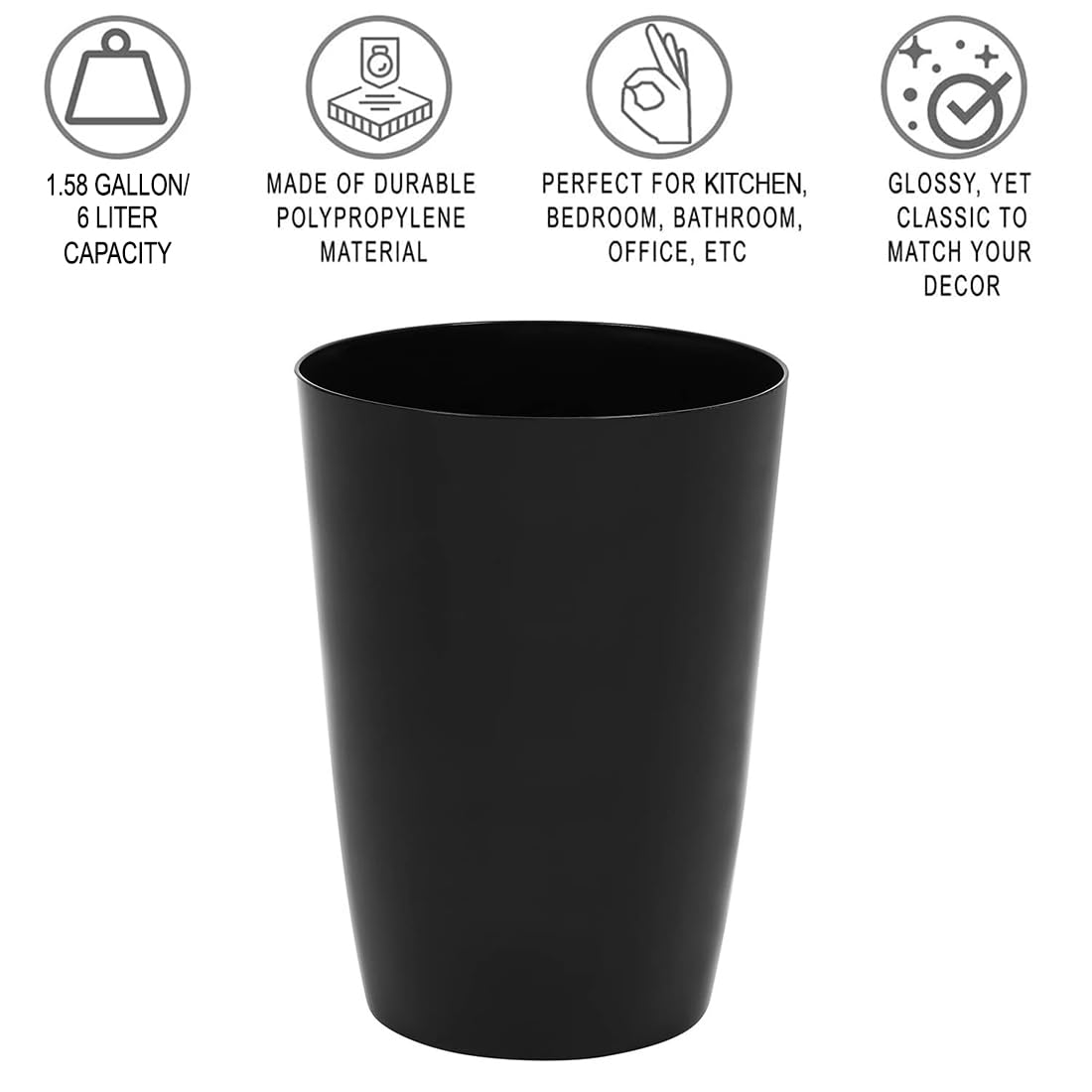 HOLD N? STORAGE Small Trash Can -Open Top Garbage Cans for Kitchen  Office  Dorm  Bathroom  etc. -Waste Can for Compact/Tight Spaces -Perfect Bathroom Trash Can- 10.5? x 7.5? Trash Bin - Metalic Brown