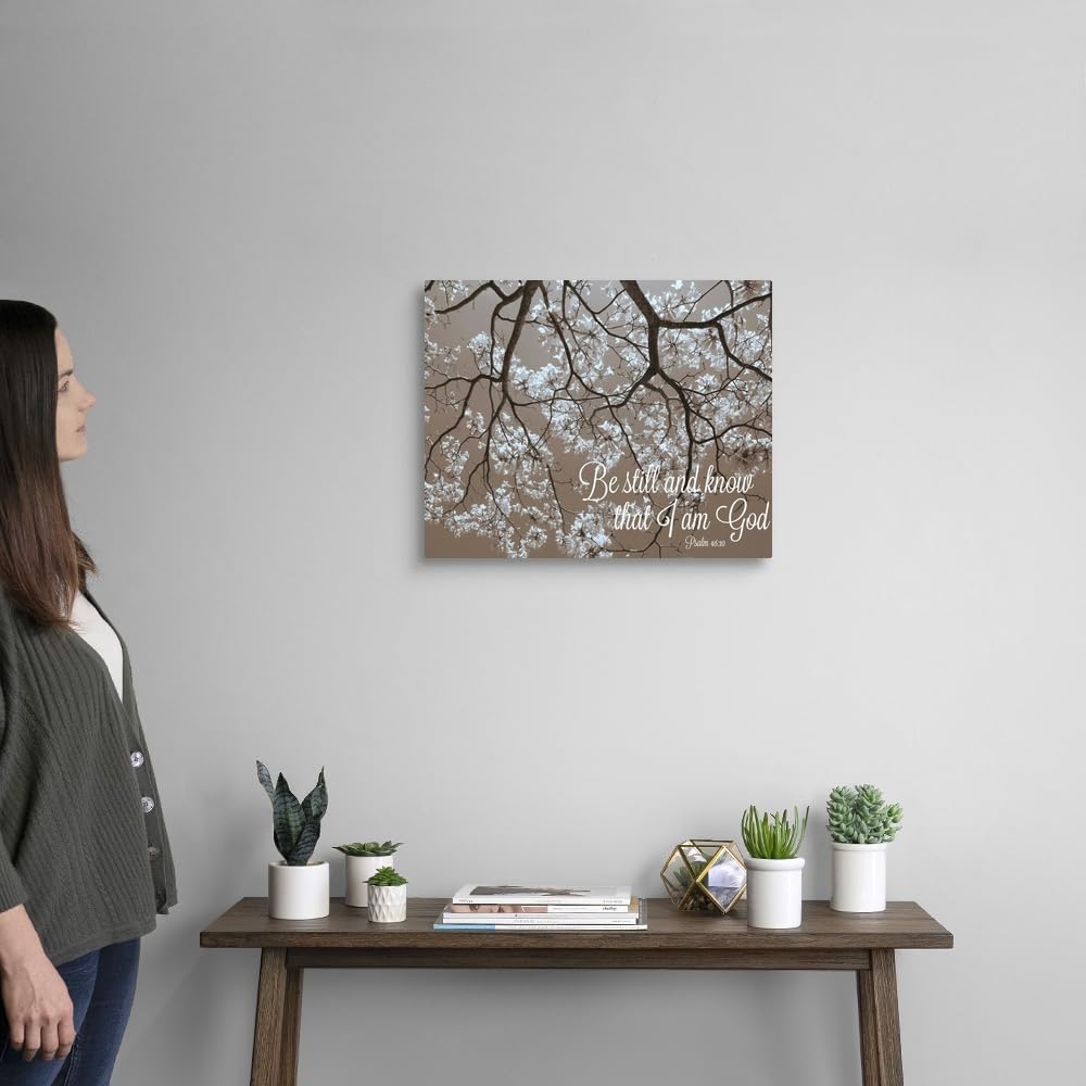 Canvas On Demand Be Still Canvas Wall Art Print By Gail Peck, Contemporary, Home Decor, Quote, Design Artwork, 20''X16''