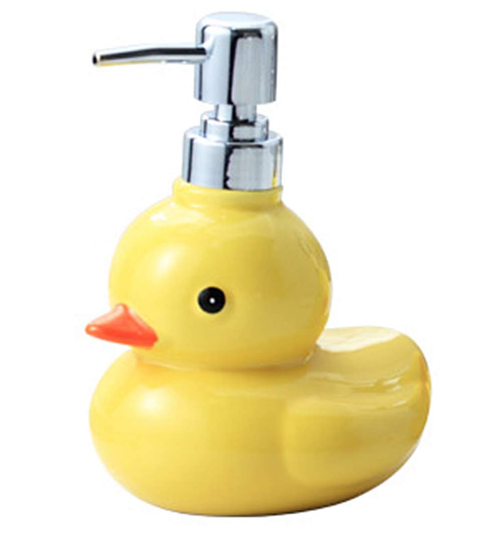 123Arts Ceramics Duck Soap Dispenser With Stainless Pump Soap Bottle Or Lotion Bottle