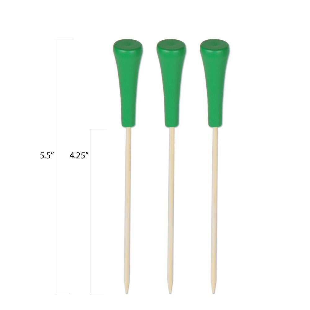 Green Golf Tee Appetizer Or Sandwich Picks/Swizzle Sticks - 5'' - 100 Ct