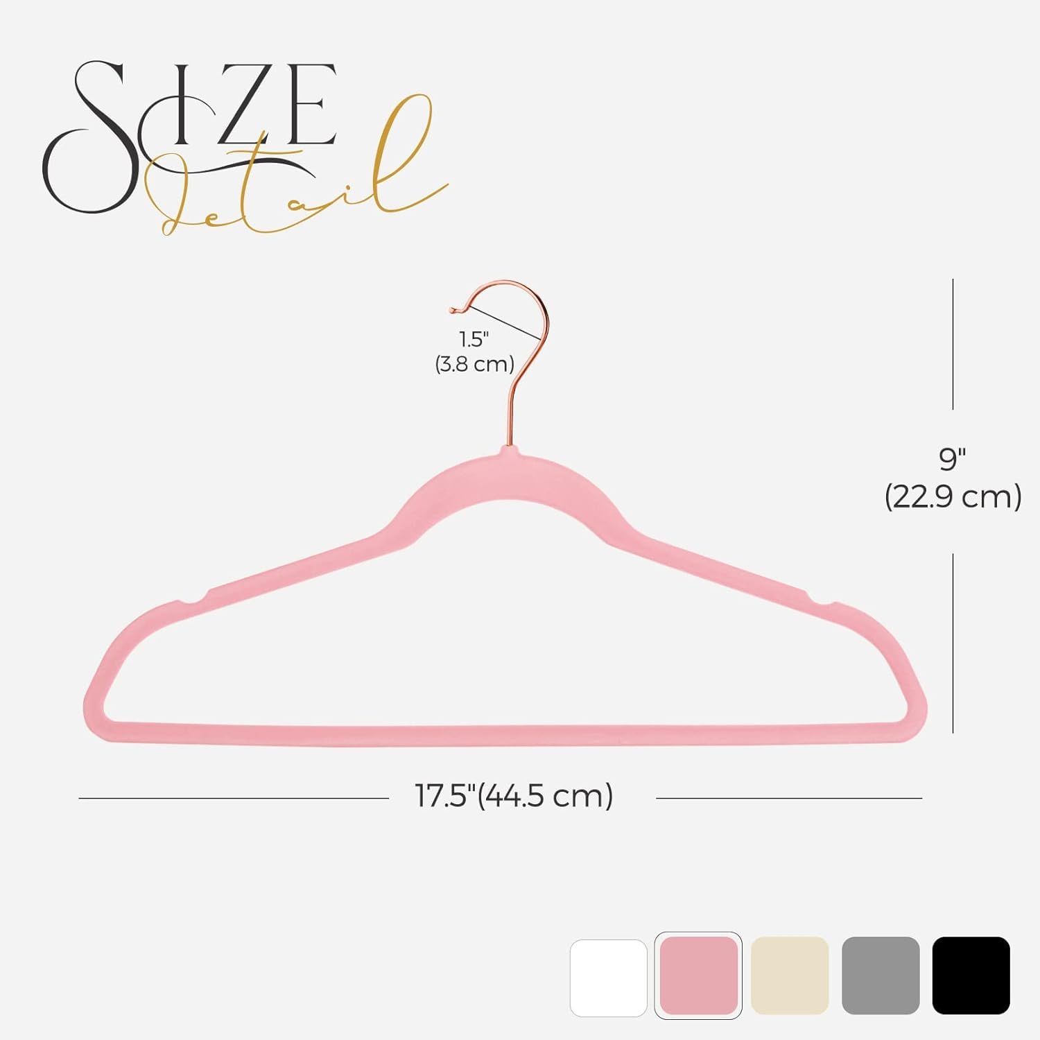 House Day Lt Pink Velvet Hangers 120 Pack, Premium Clothes Hangers Non-Slip Felt Hangers, Sturdy Black Hangers Heavy Duty Coat H