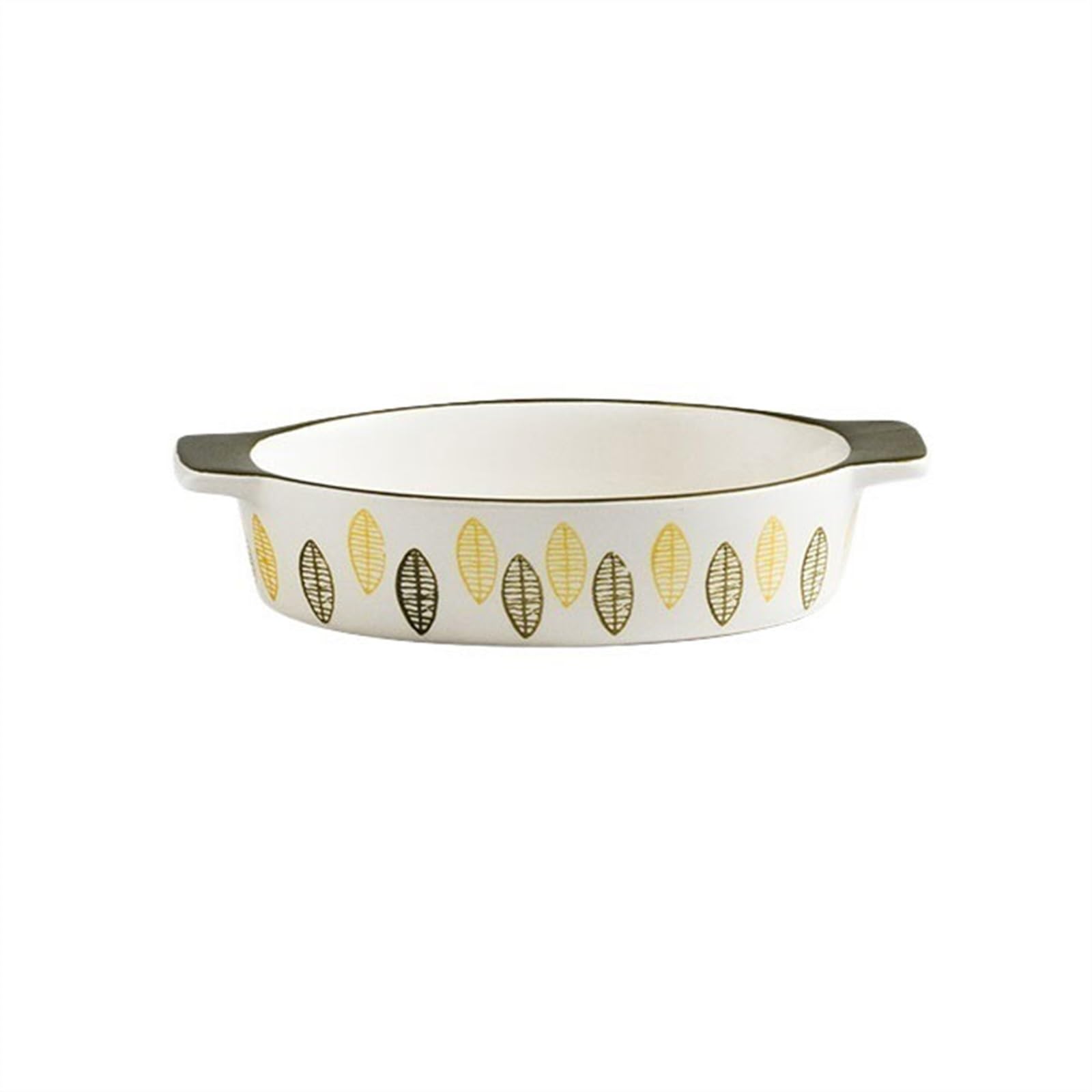 YUXING1205 Baking Dishes for Casseroles 420ML Oval Ceramic Baking Pan Cheese Baked Rice Pan Creative Spaghetti Plate Double Ears
