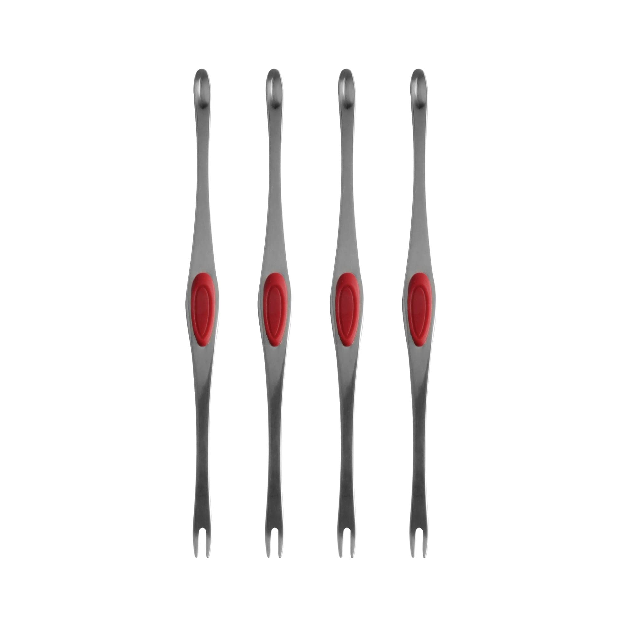 Maine Man Seafood Picks, 18/8 Stainless Steel And Silicone, Set Of 4