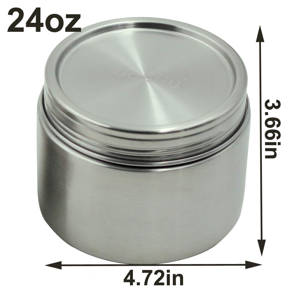 Coagu 24Oz Coffee Container: Bpa-Free, Dishwasher Safe, Airtight 18/8 Stainless Steel Lunch Storage Solution