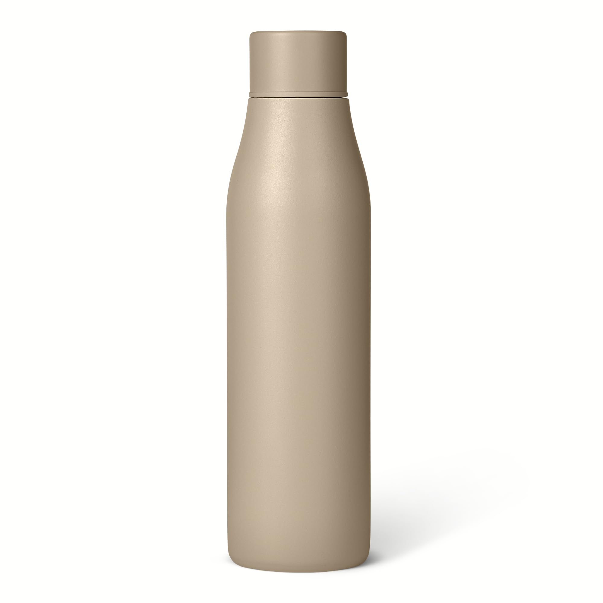 Amazon Basics Insulated Stainless Steel Water Bottle, Leak-Proof, Double-Wall, 20 oz., BPA-Free, Linen Gray