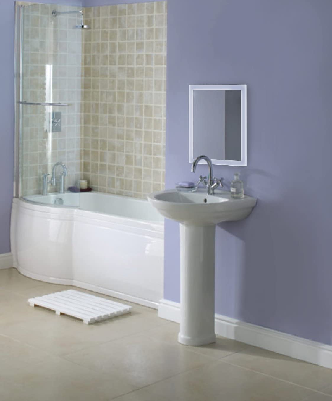 Krugg Small LED Bathroom Mirror 15 Inch x 20 Inch  Lighted Vanity Mirror Includes Dimmer & Defogger   Wall Mount Vertical or Horizontal Installation