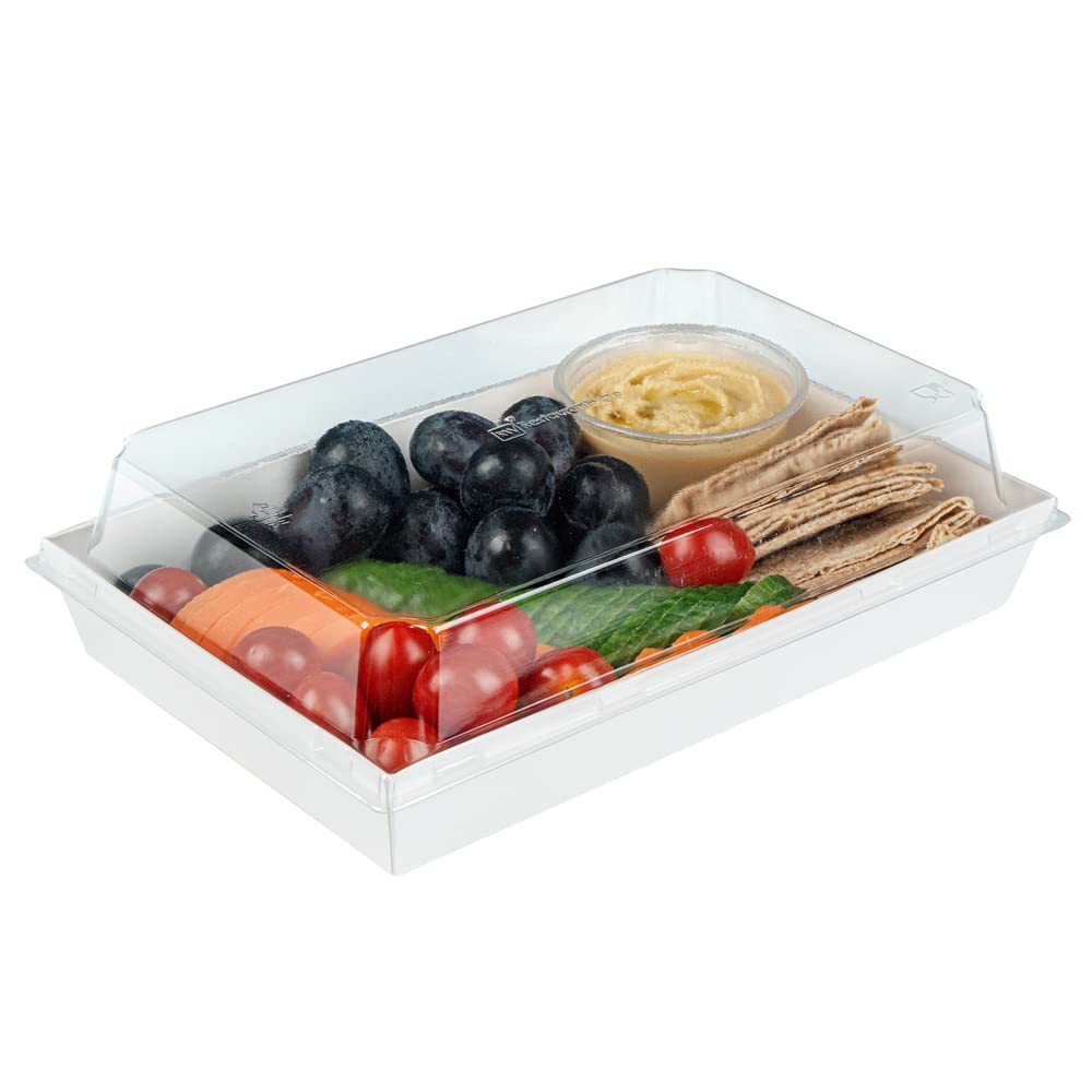 Restaurantware-Matsuri Vision Lids For Large Sushi Trays, 100 Dome Lids For Sushi Boxes - Containers Sold Separately, Disposable