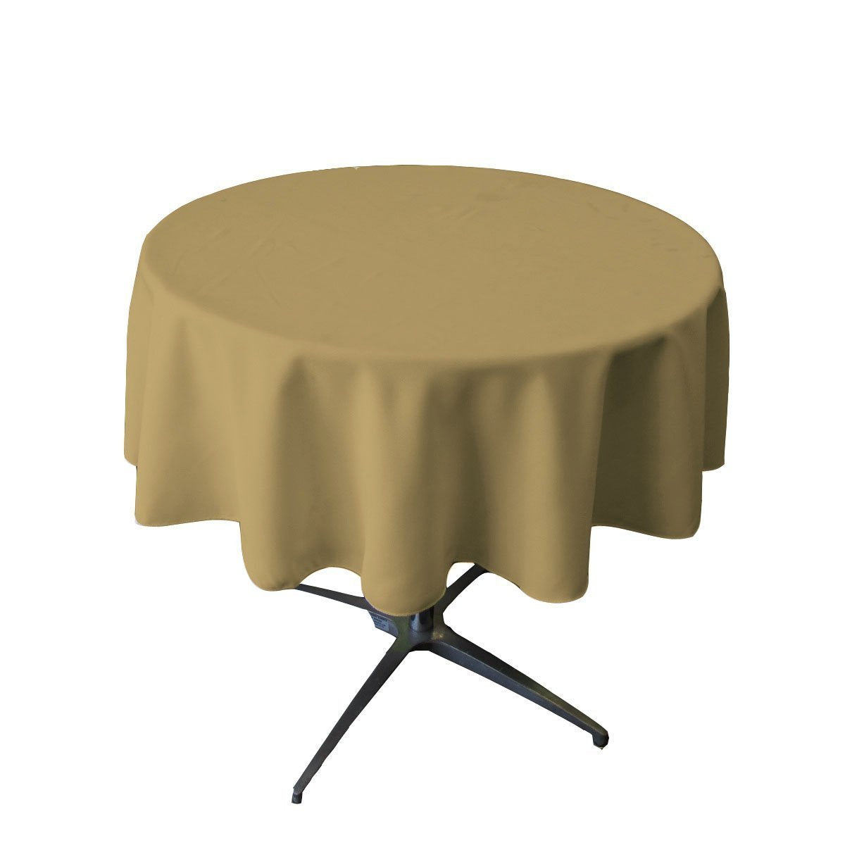 BROWARD LINENS 54 Round Polyester Poplin Table Overlay, Taupe