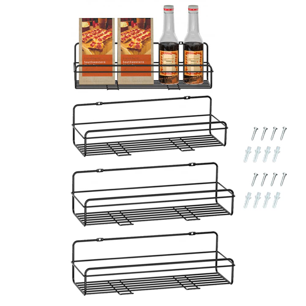 WEJIPP Spice Rack Holders Organizer for Wall Mount,Hanging Spice Shelf Storage Racks Seasoning Organizer Extra Storage for Kitch