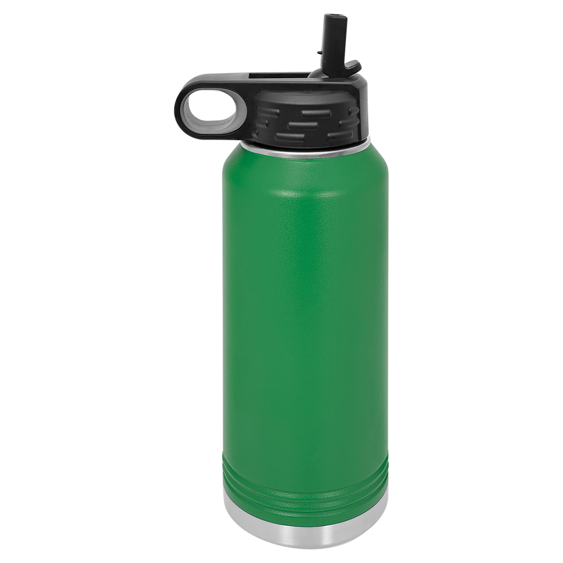 Polar Camel 32 oz Stainless Steel Water Bottle with Flip Top Lid and Straw (Green)
