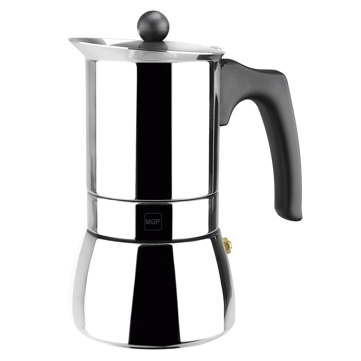 Magefesa Genova Stovetop Espresso Moka Pot, 6-Cup/10 Oz, Made Of 18/10 Stainless Steel, Suitable For Induction, Greca/Italian Co