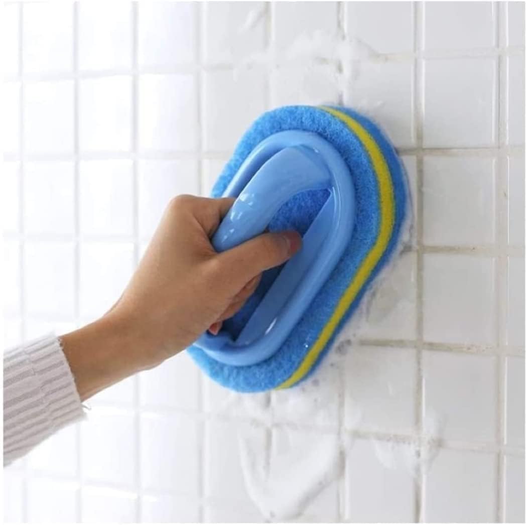 Koksi 2-Piece Cleaning Brush For Bathroom Kitchen Bathtub Toilet Cleaner All Purpose Shower Sponge Scrubbing Brush With Ergonomi