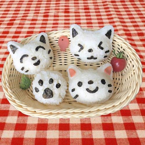 Vanvene Small Rice Ball Mold Sets Lovely Cat Pattern Diy Sushi Bento Nori Kitchen Rice Mould Diy Kitchen Tools With Nori Seaweed