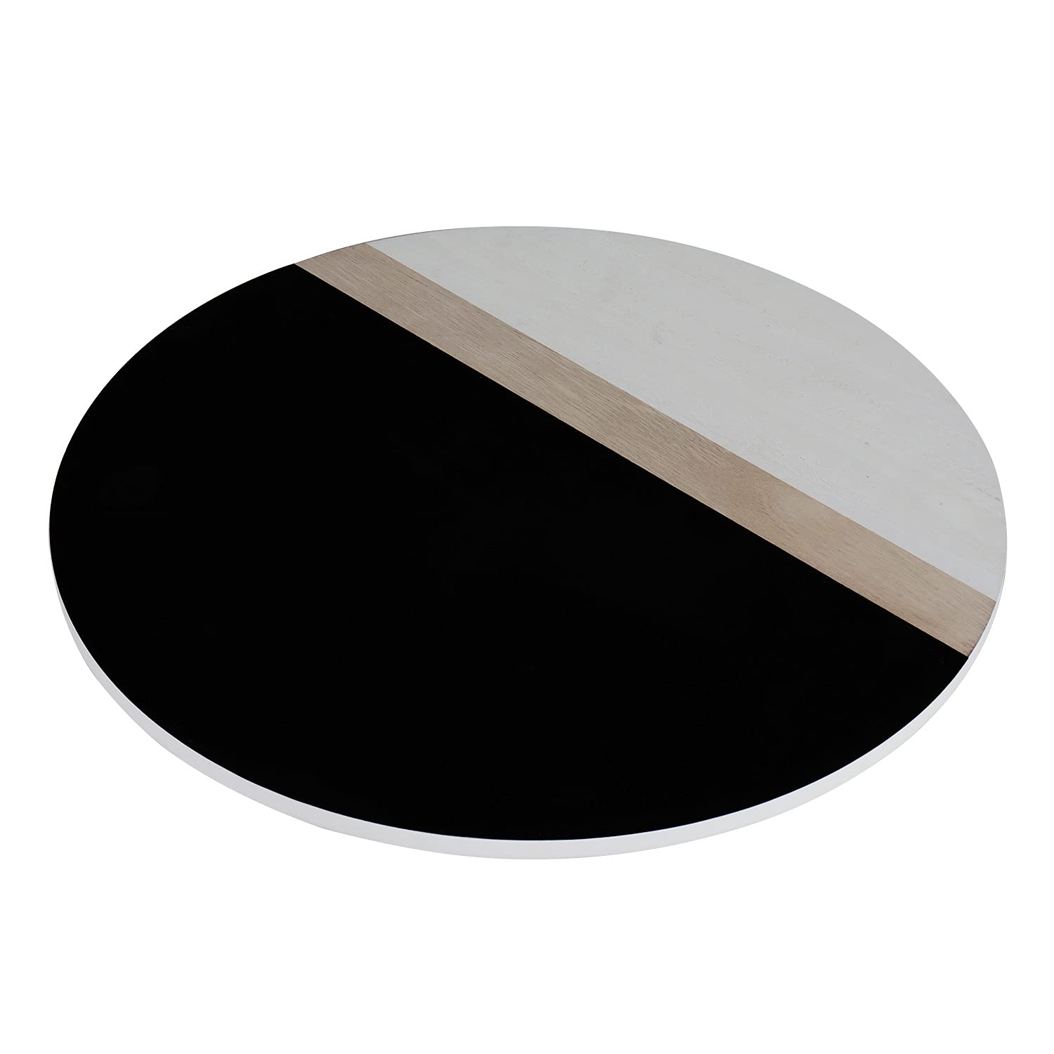 Hanna Roberts Lazy Susan Kitchen Turntable For Pantry Cabinet Or Table, 14'' (Black Brown White Stripe Design)