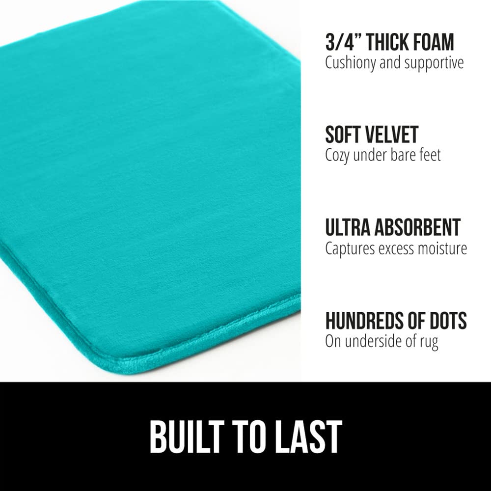 GORILLA GRIP Memory Foam Bath Rugs, Soft Absorbent Velvet Bathroom Mats, Durable Dots on Underside, Machine Washable Bathmat, Ca