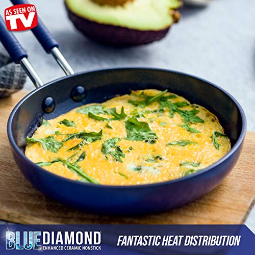 Blue Diamond Mini Egg Pan, Healthy Ceramic Nonstick, 0 Size, Blue, Model CC002447-001