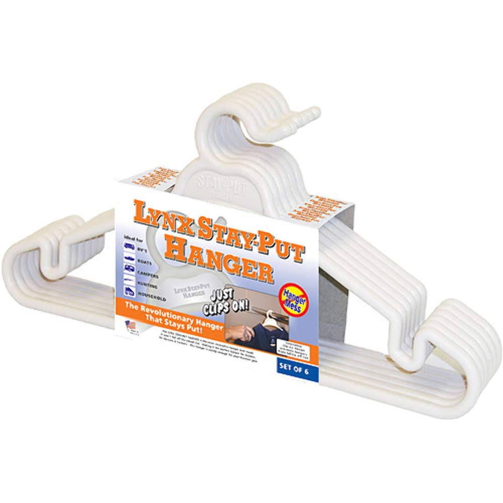 Tri-Lynx 1200W Lynx Stay-Put Hanger (6 Pack), White