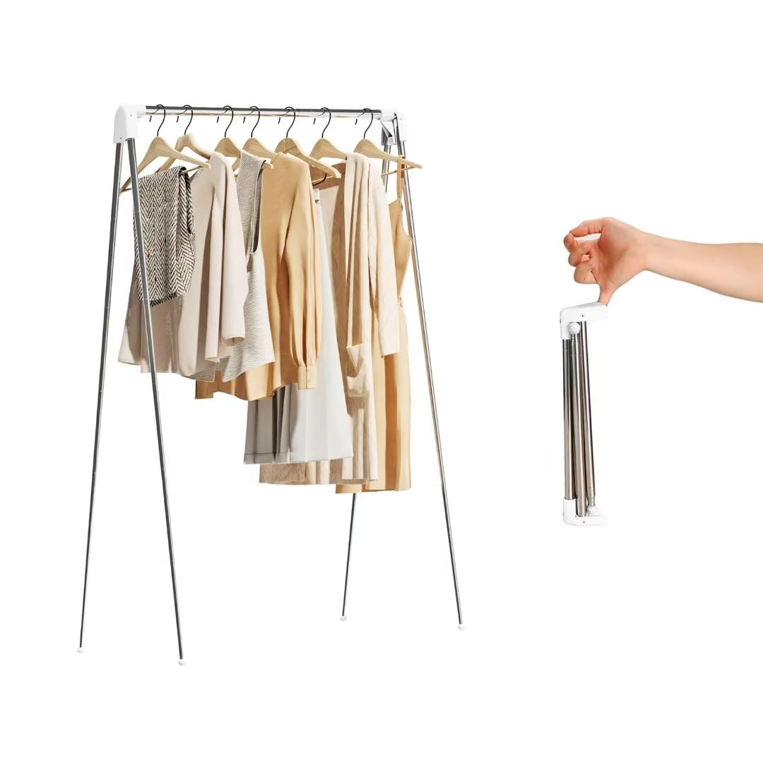 Urzct Travel Garment Rack,Portable And Foldable,Folding Clothes Rack For Dance,Travel,Camping, Drying,Rv, Indoor,Outdoor. A Coll